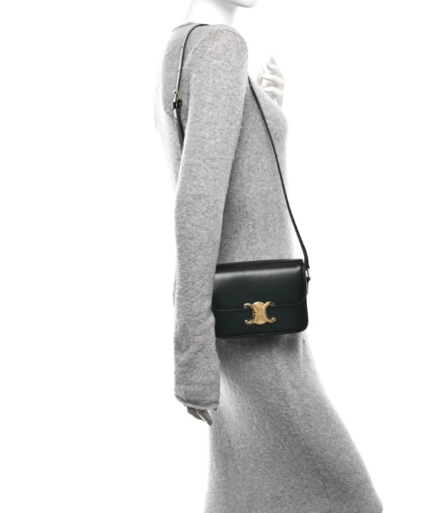 CÉLINE SHINY CALFSKIN TEEN TRIOMPHE SHOULDER BAG
