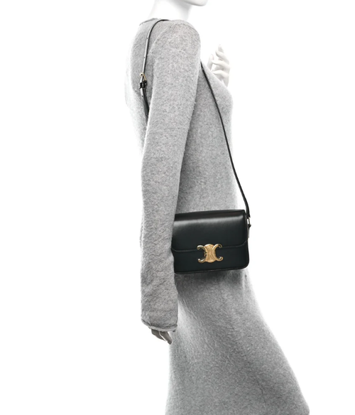 CÉLINE SHINY CALFSKIN TEEN TRIOMPHE SHOULDER BAG