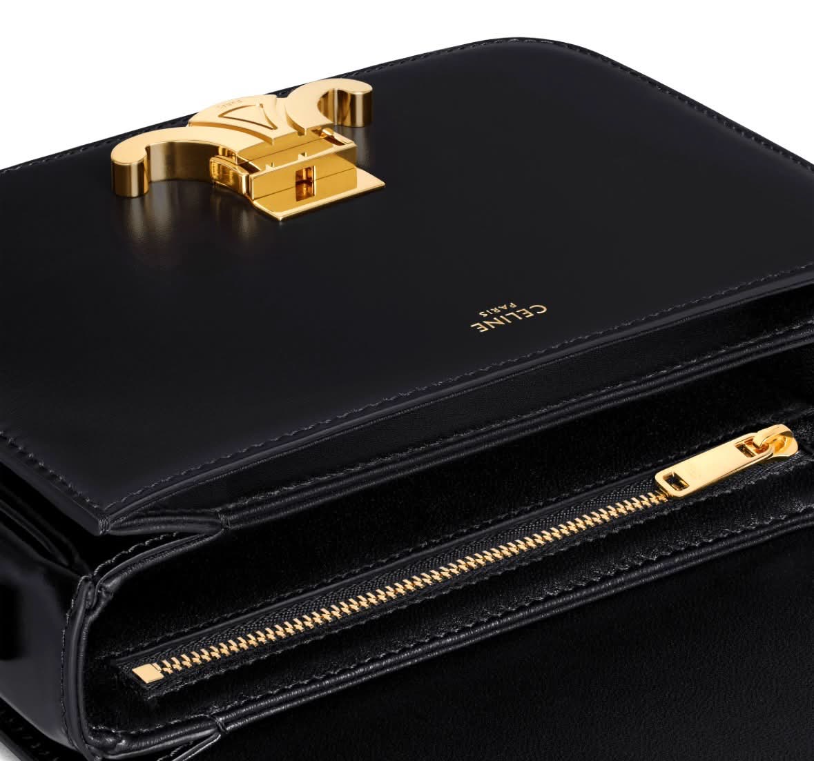 CÉLINE SHINY CALFSKIN TEEN TRIOMPHE SHOULDER BAG