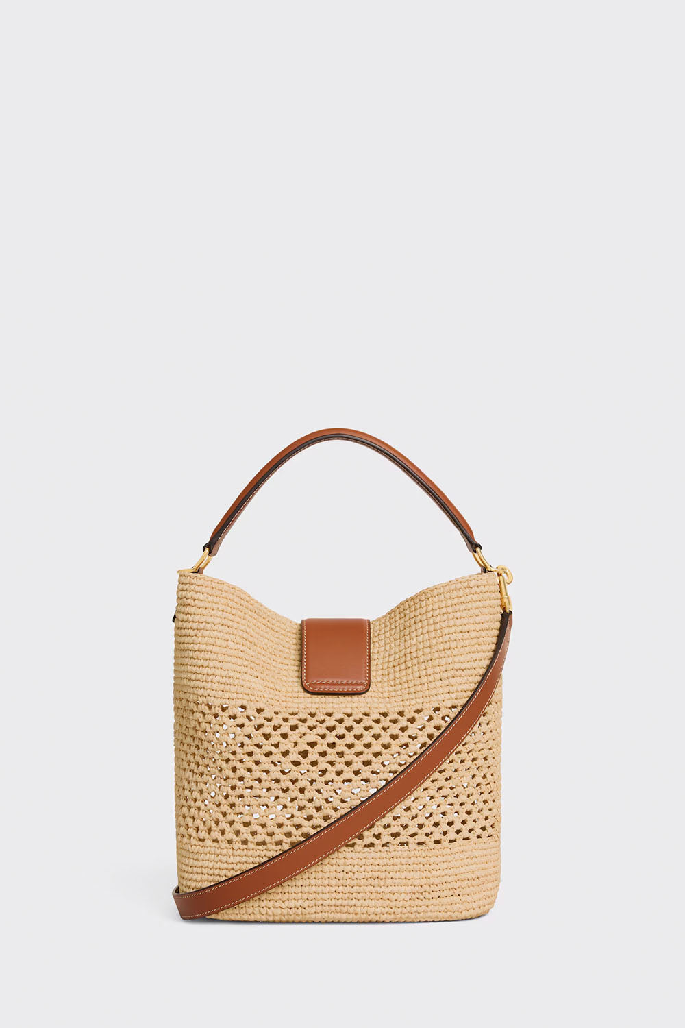 Medium Louise Bucket In Raffia And Calfskin