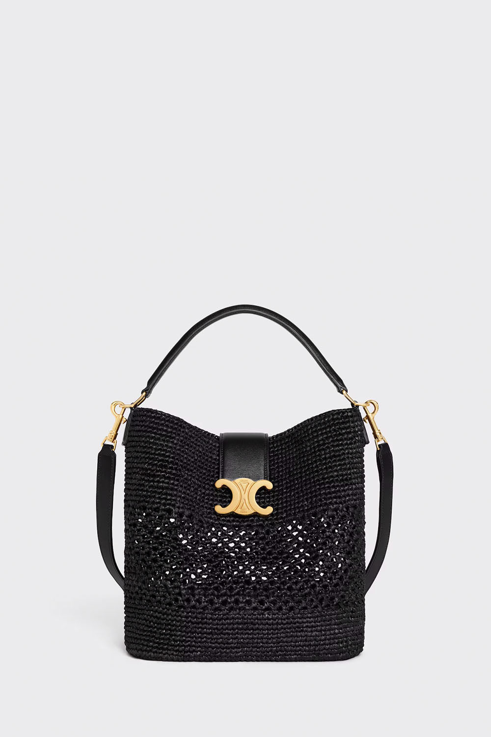 Medium Louise Bucket In Raffia And Calfskin