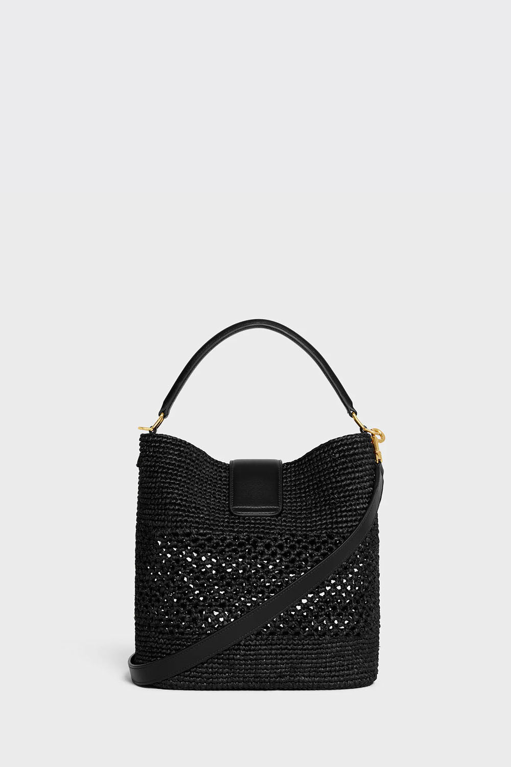 Medium Louise Bucket In Raffia And Calfskin