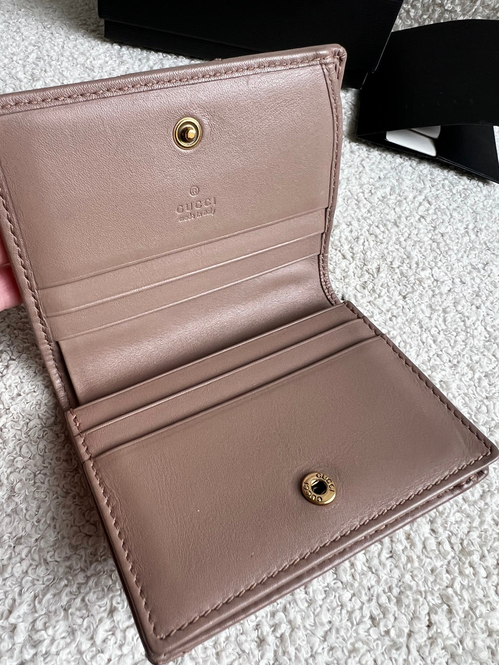 Gucci GG Dusty Pink Marmont Matelassé Card Case Wallet (RRP £410)