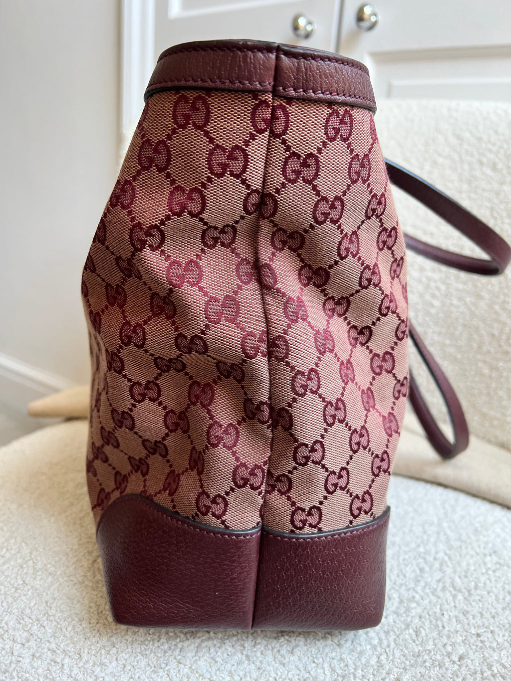 Gucci Burgundy Ophidia GG Supreme Medium Tote
