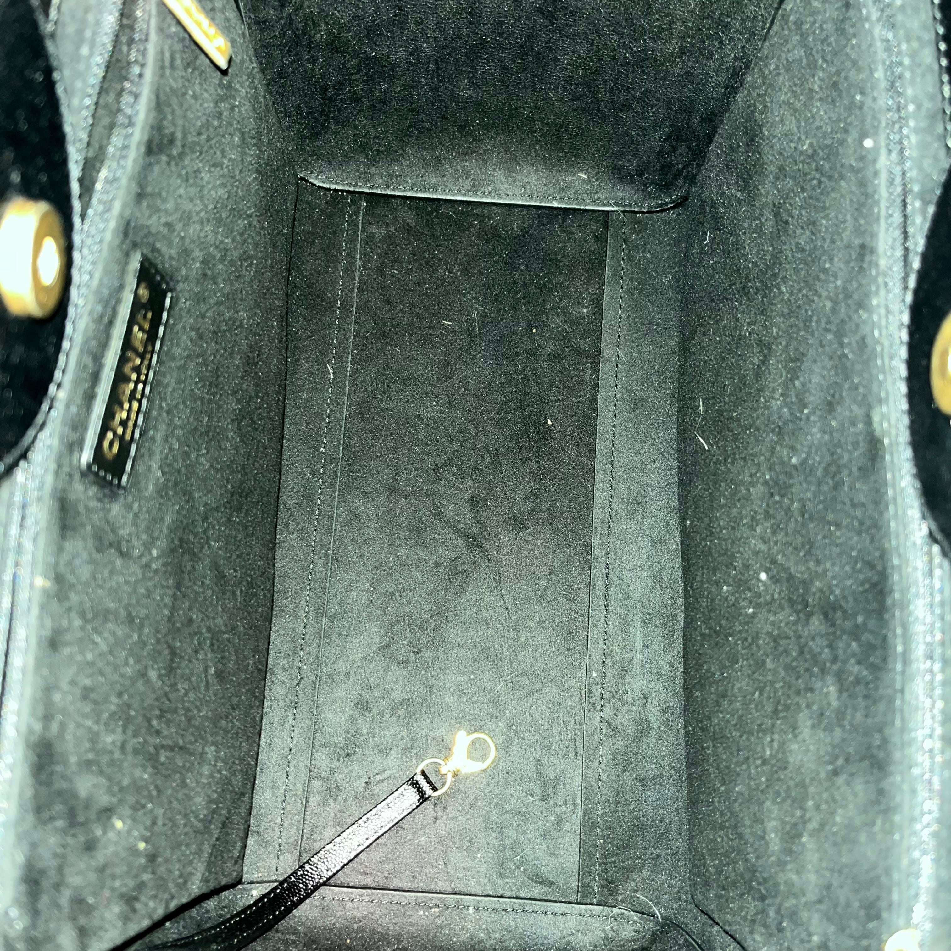 CHANEL Deauville Small Studded Caviar Leather Tote Bag