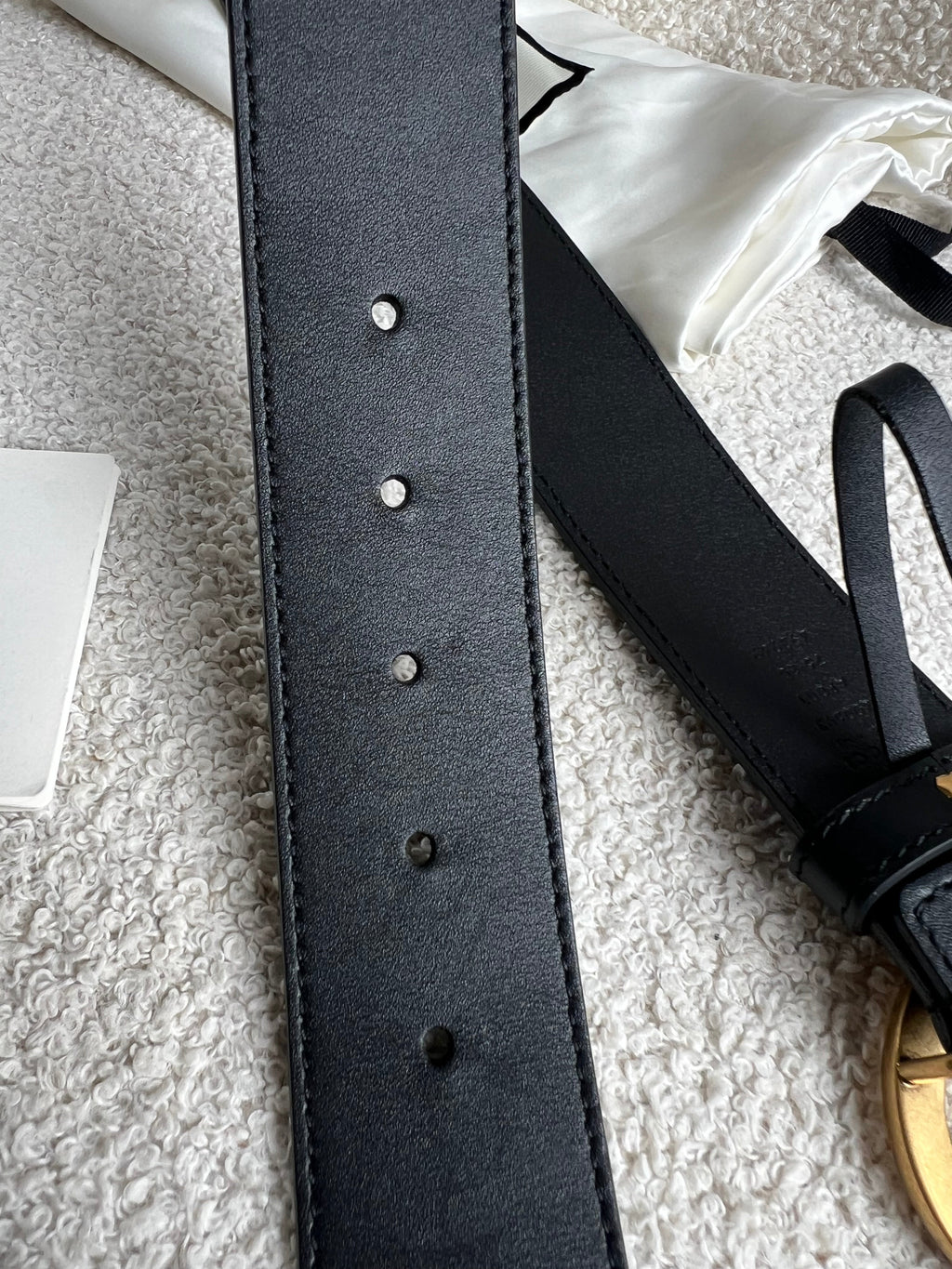 Gucci GG Marmont Black Wide Leather Belt with Shiny Gold Buckle (RRP £410)