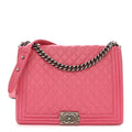 CHANEL CALFSKIN QUILTED LARGE BOY FLAP BAG