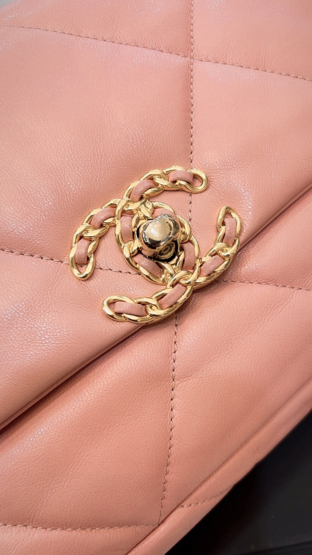 CHANEL QUILTED LAMBSKIN SMALL CHANEL 19 FLAP BAG
