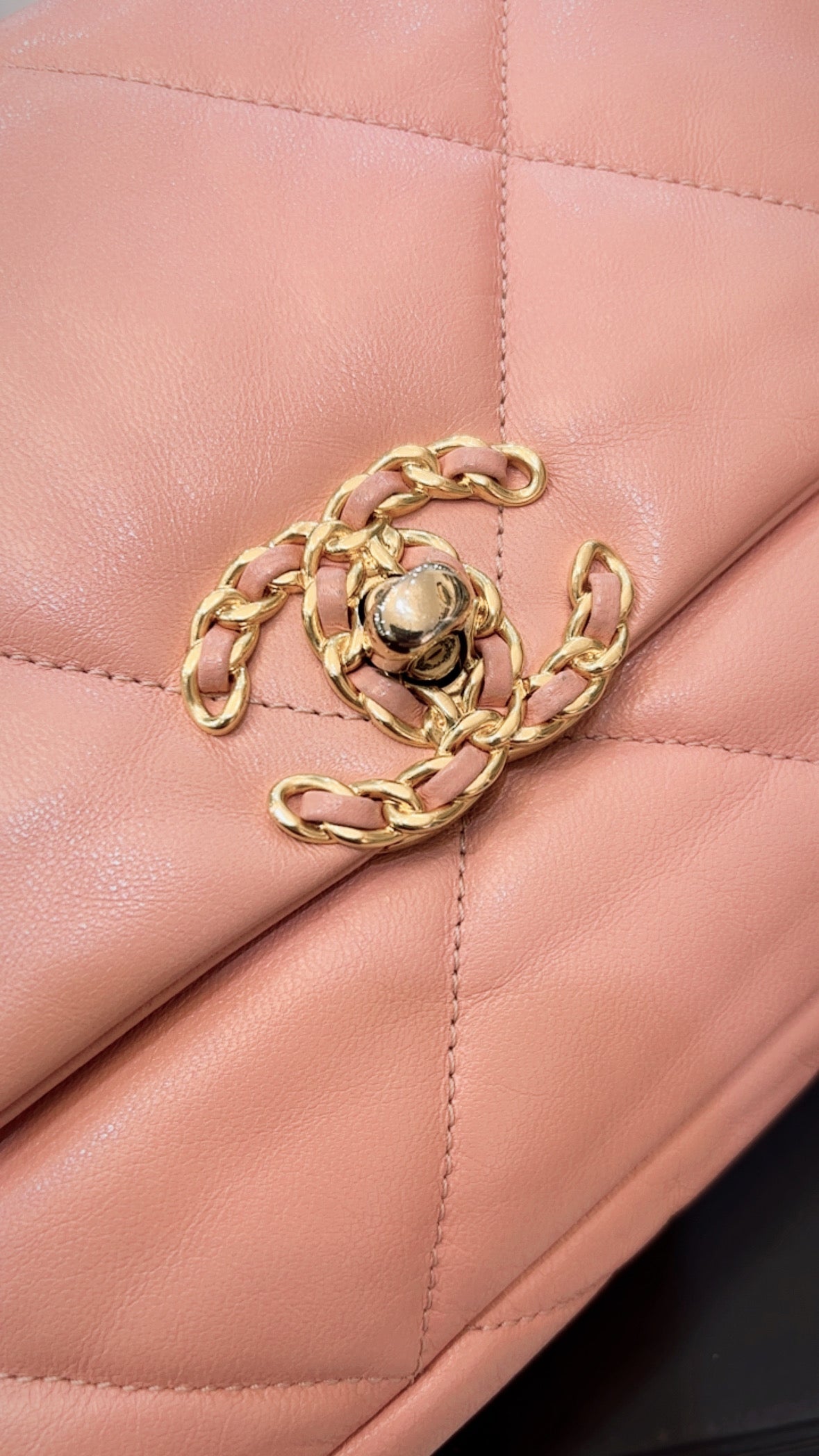 CHANEL QUILTED LAMBSKIN SMALL CHANEL 19 FLAP BAG
