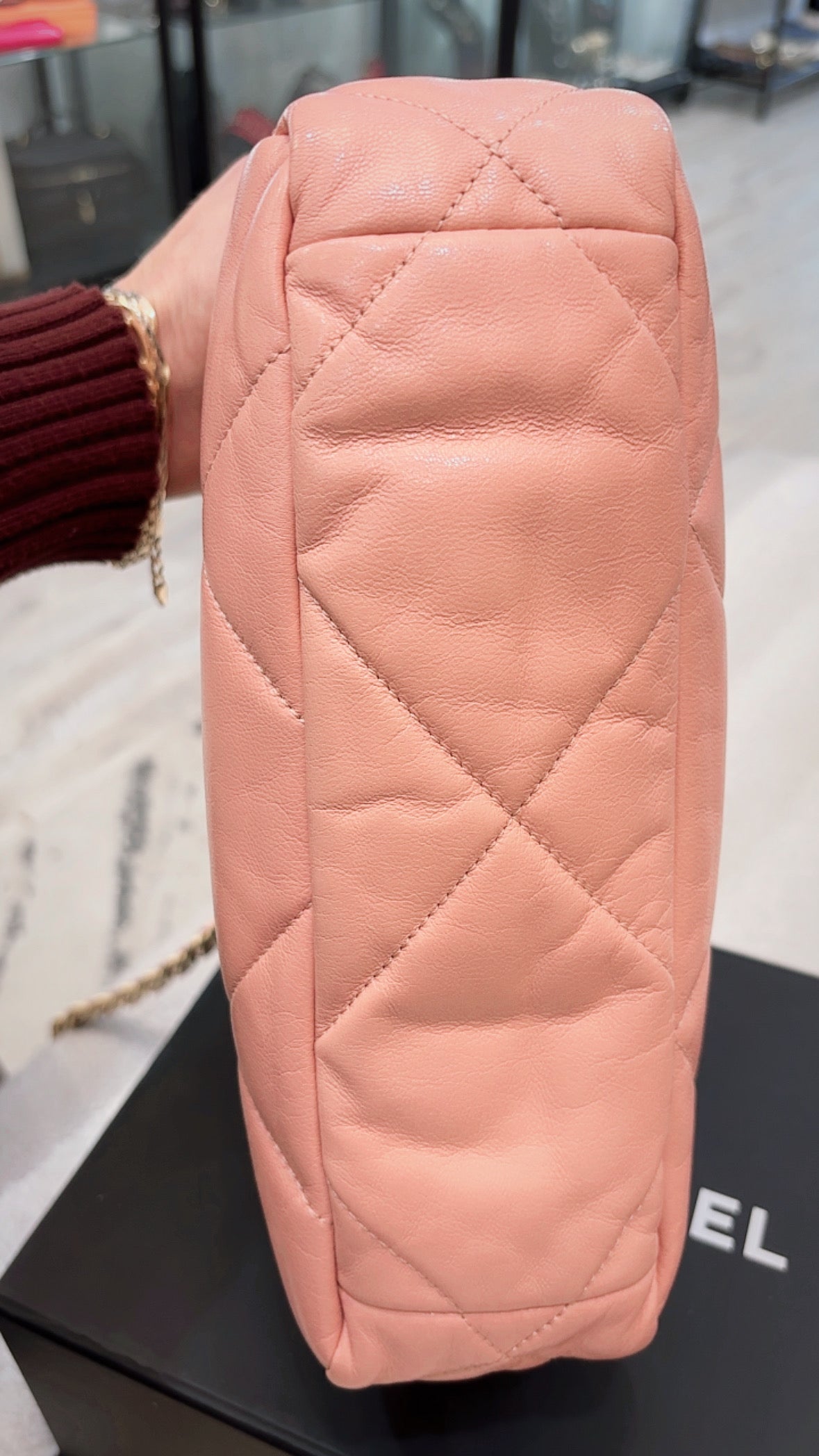 CHANEL QUILTED LAMBSKIN SMALL CHANEL 19 FLAP BAG