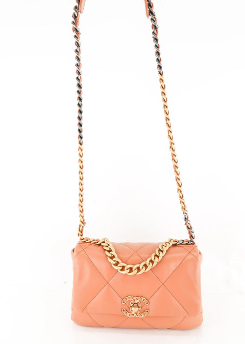 CHANEL QUILTED LAMBSKIN SMALL CHANEL 19 FLAP BAG