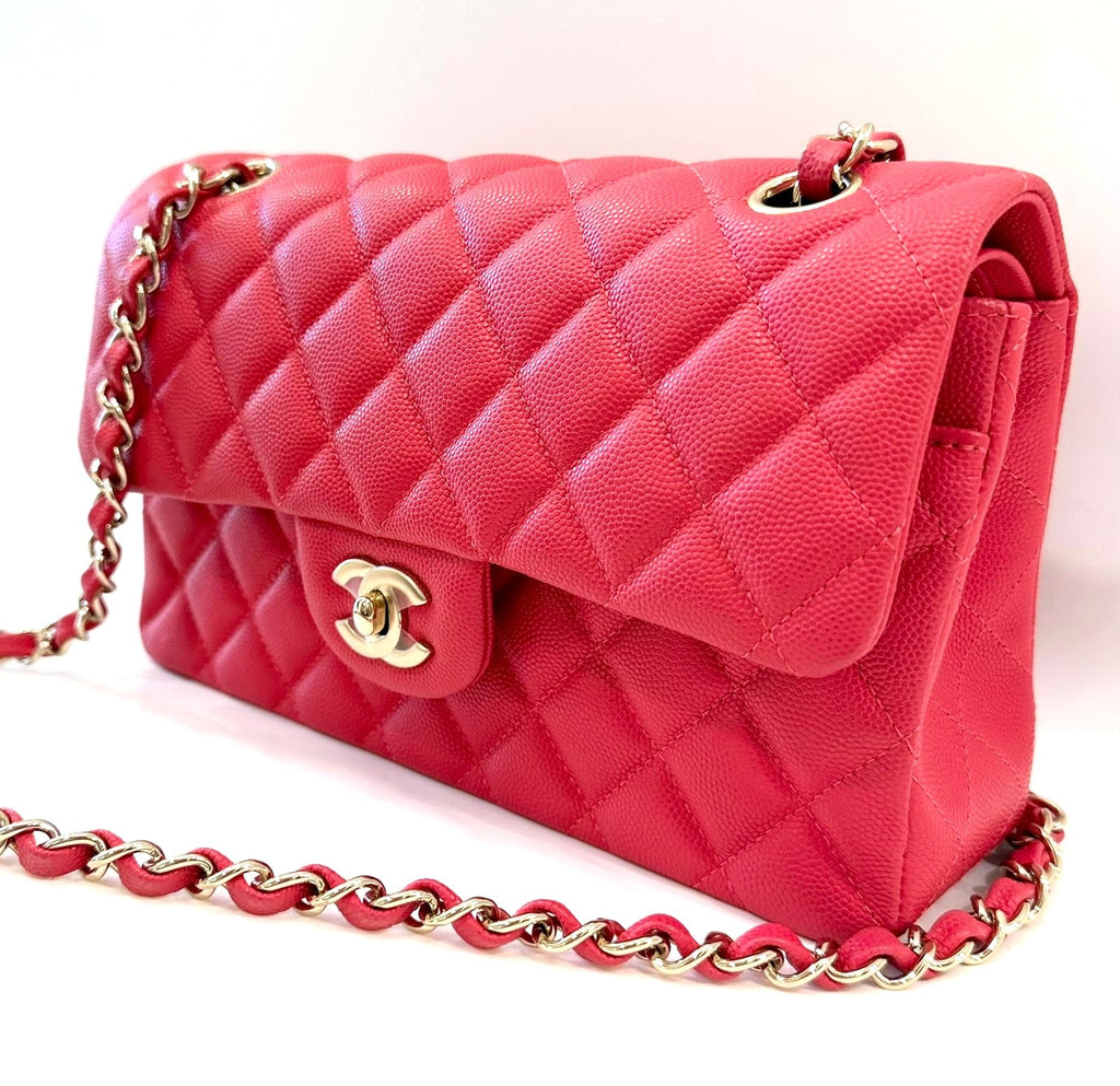 CHANEL 19B CAVIAR LEATHER SMALL CLASSIC DOUBLE FLAP BAG