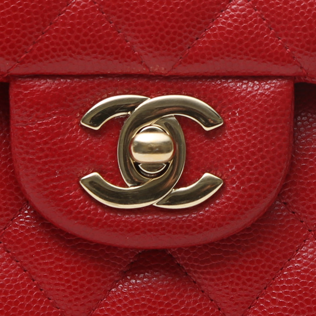 CHANEL 19B CAVIAR LEATHER SMALL CLASSIC DOUBLE FLAP BAG
