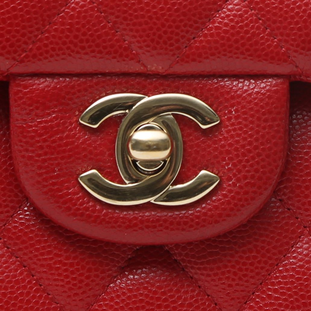 CHANEL 19B CAVIAR LEATHER SMALL CLASSIC DOUBLE FLAP BAG