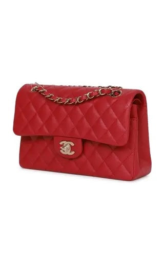 CHANEL 19B CAVIAR LEATHER SMALL CLASSIC DOUBLE FLAP BAG