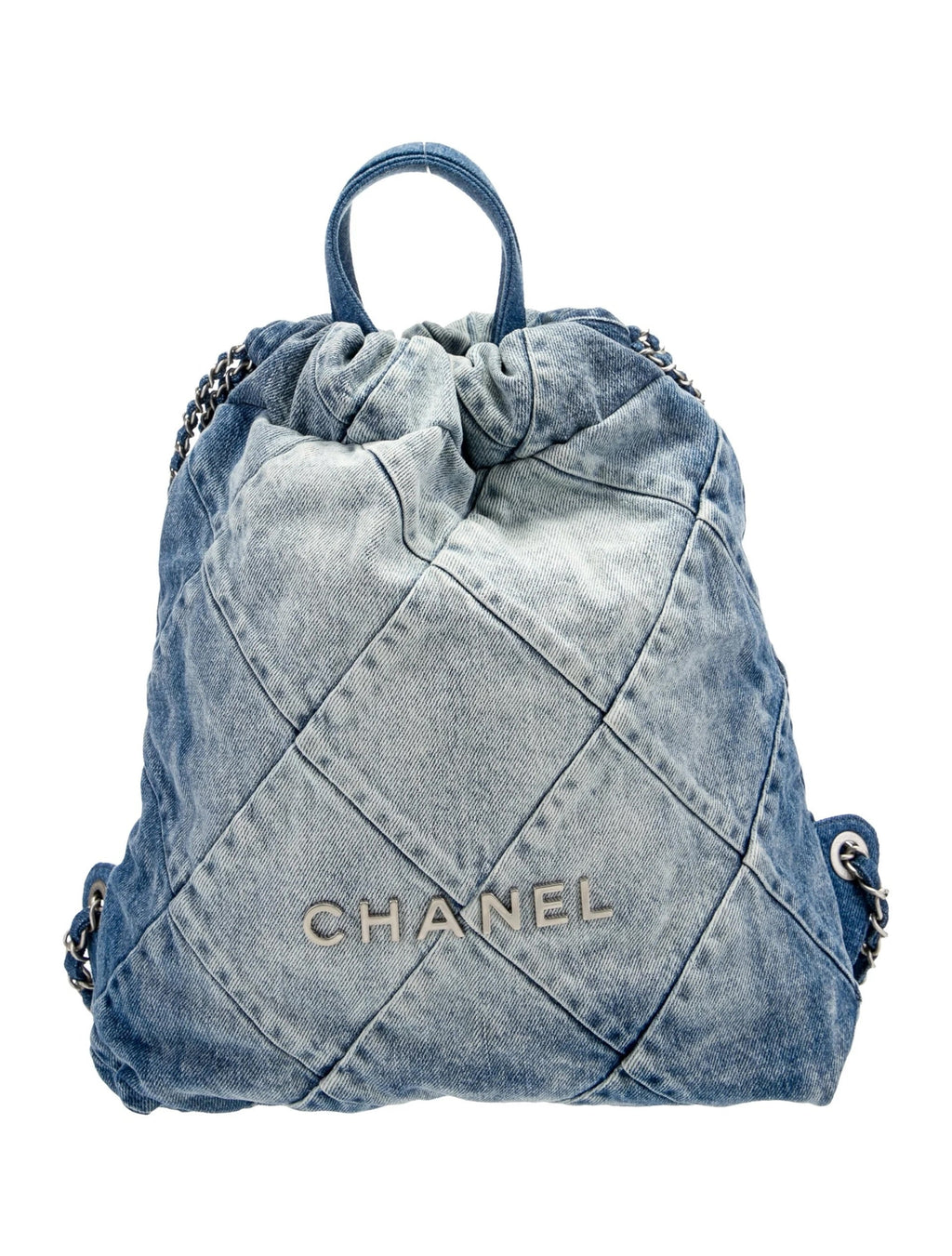 CHANEL CC 22 QUILTED DENIM BACKPACK