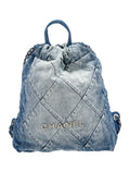 CHANEL CC 22 QUILTED DENIM BACKPACK