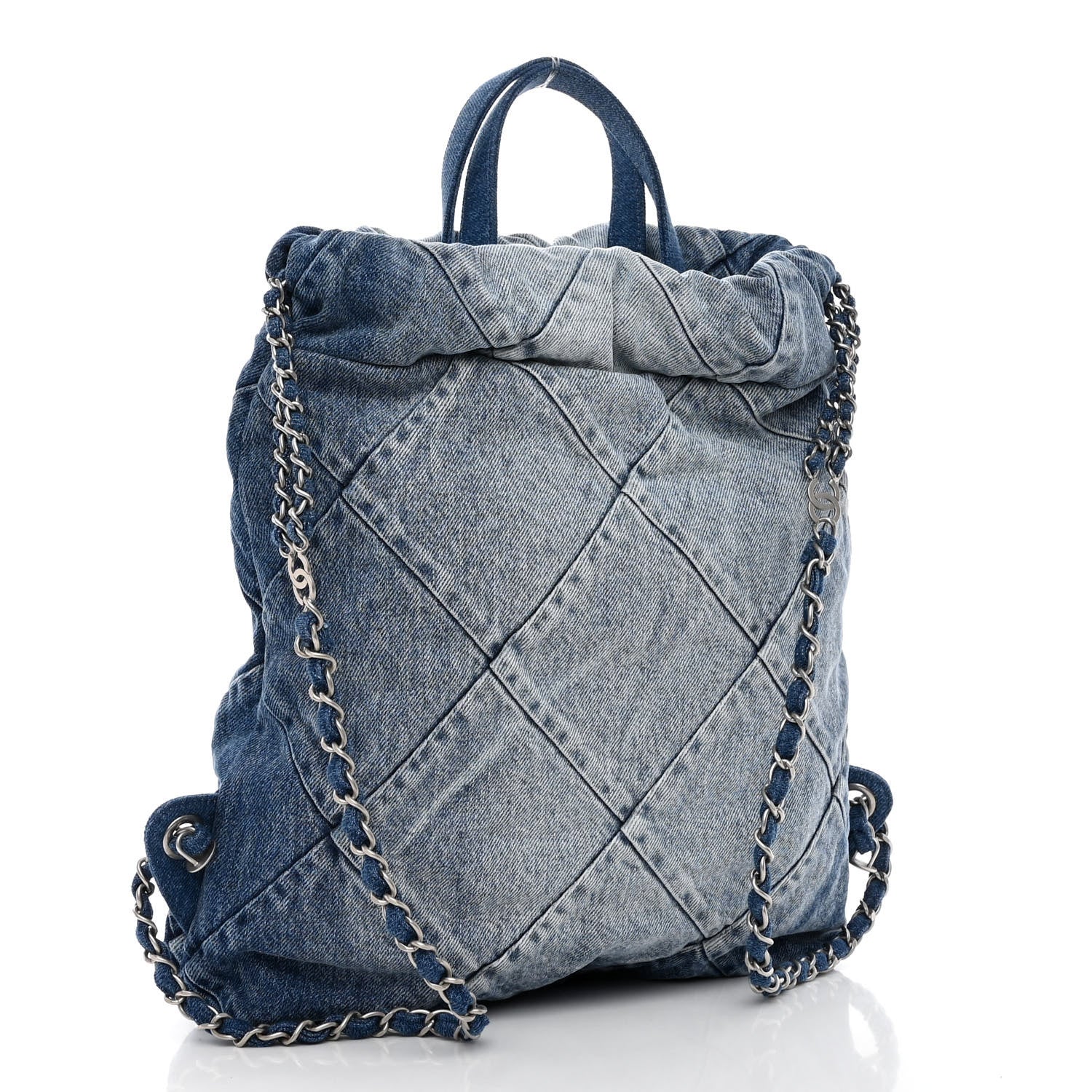 CHANEL CC 22 QUILTED DENIM BACKPACK