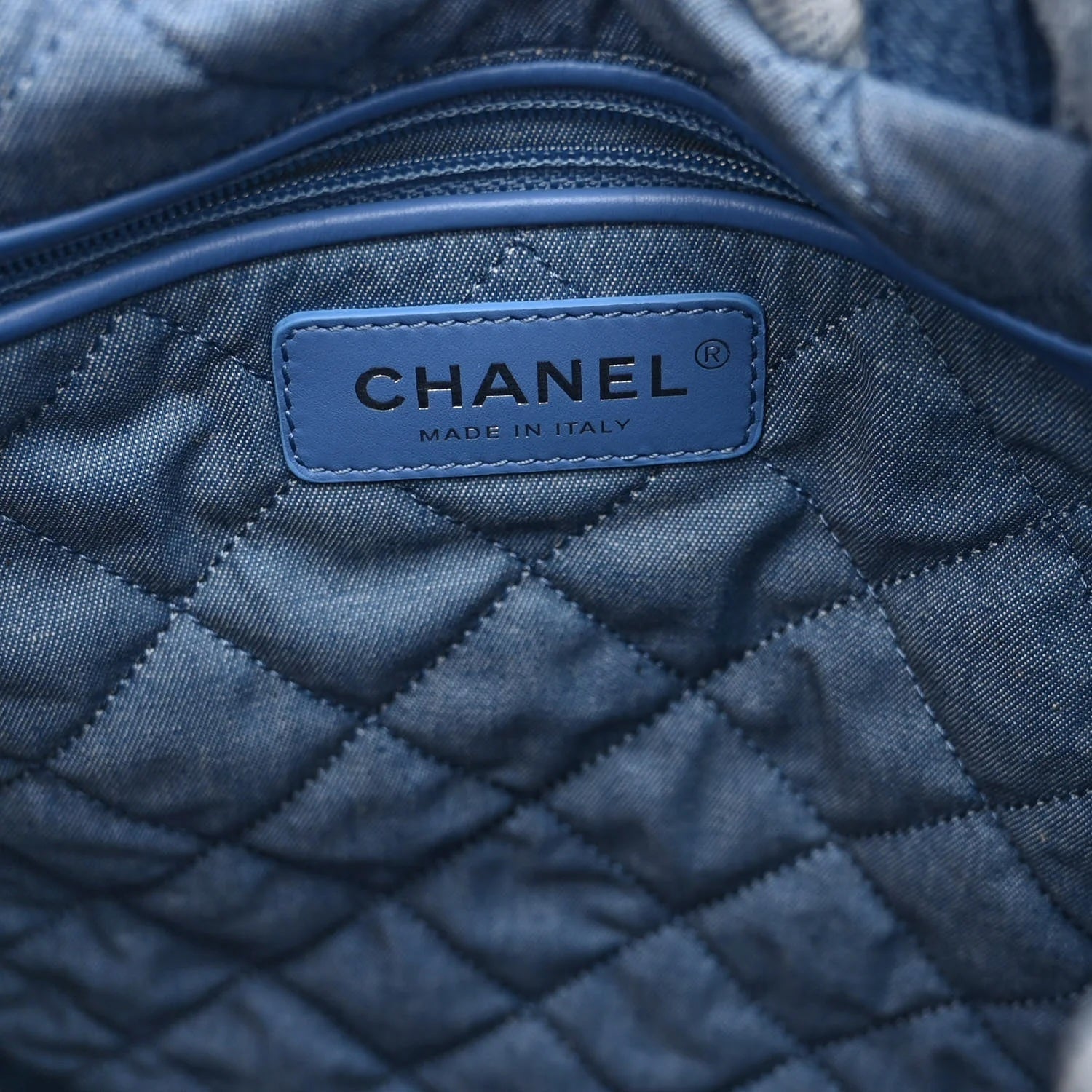 CHANEL CC 22 QUILTED DENIM BACKPACK