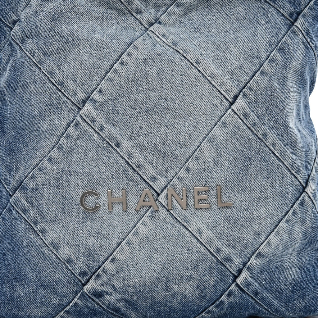 CHANEL CC 22 QUILTED DENIM BACKPACK