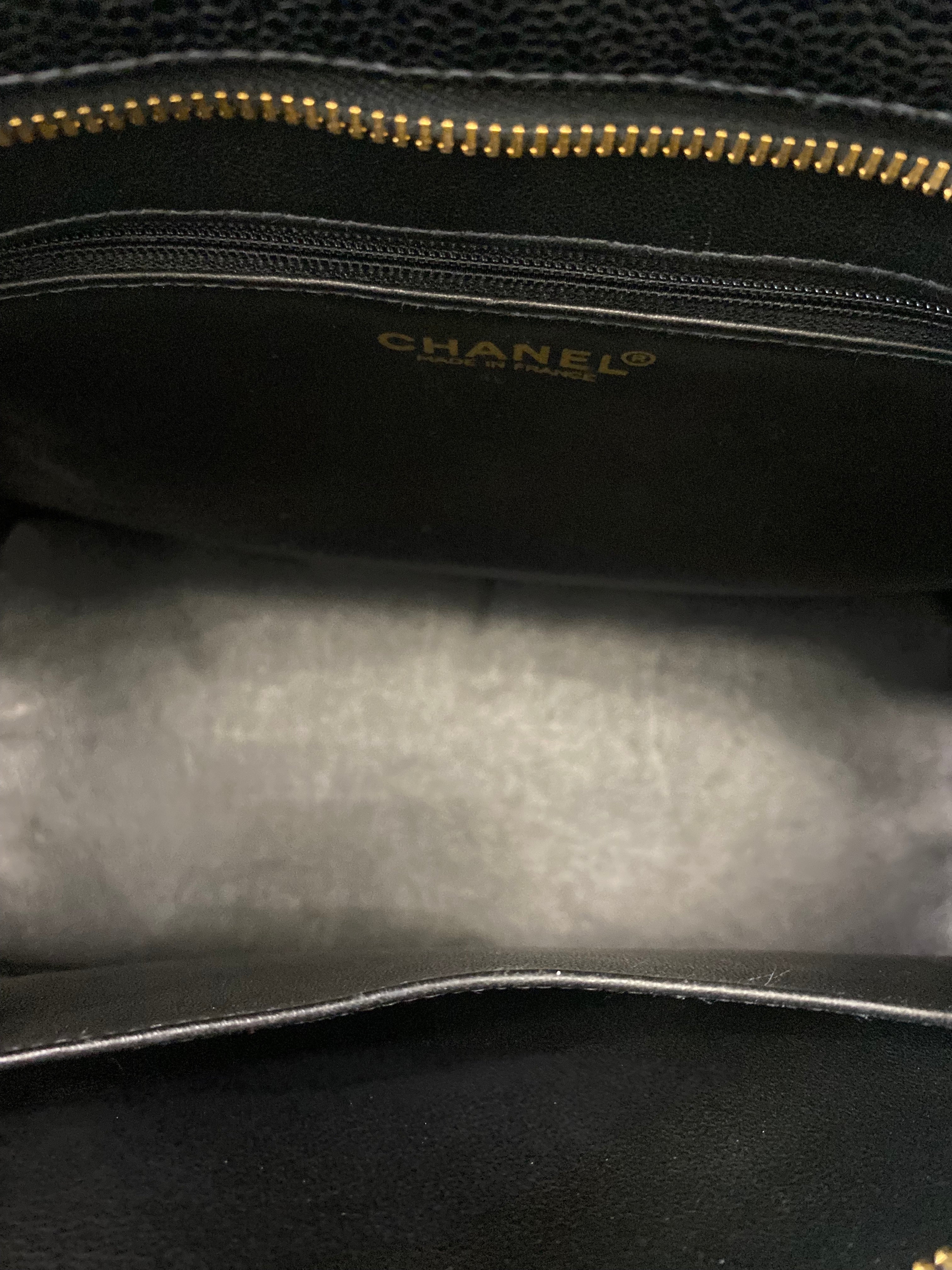 CHANEL CAVIAR LEATHER MEDALLION TOTE BAG