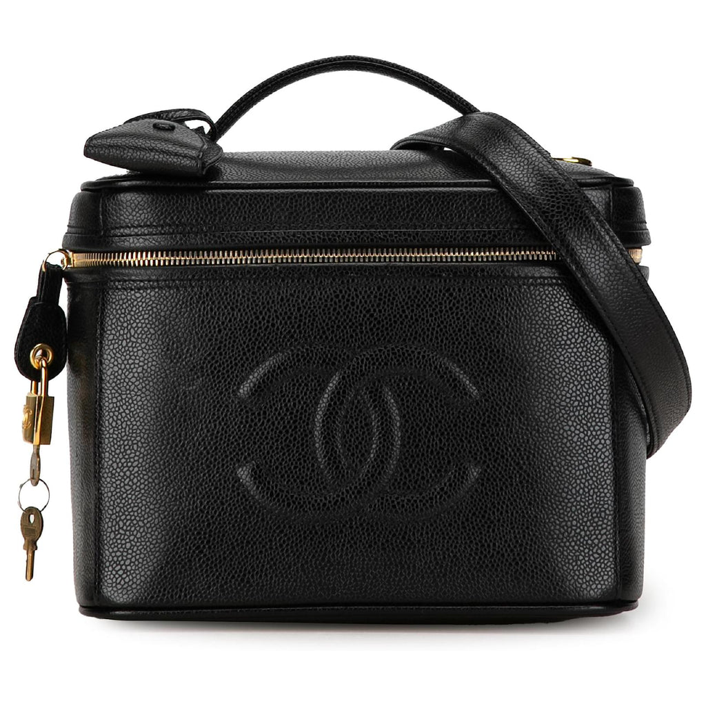 CHANEL CC CAVIAR LEATHER 2WAY VINTAGE VANITY BAG