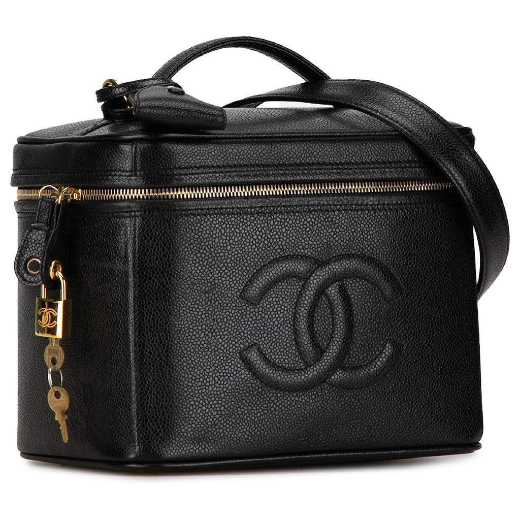 CHANEL CC CAVIAR LEATHER 2WAY VINTAGE VANITY BAG