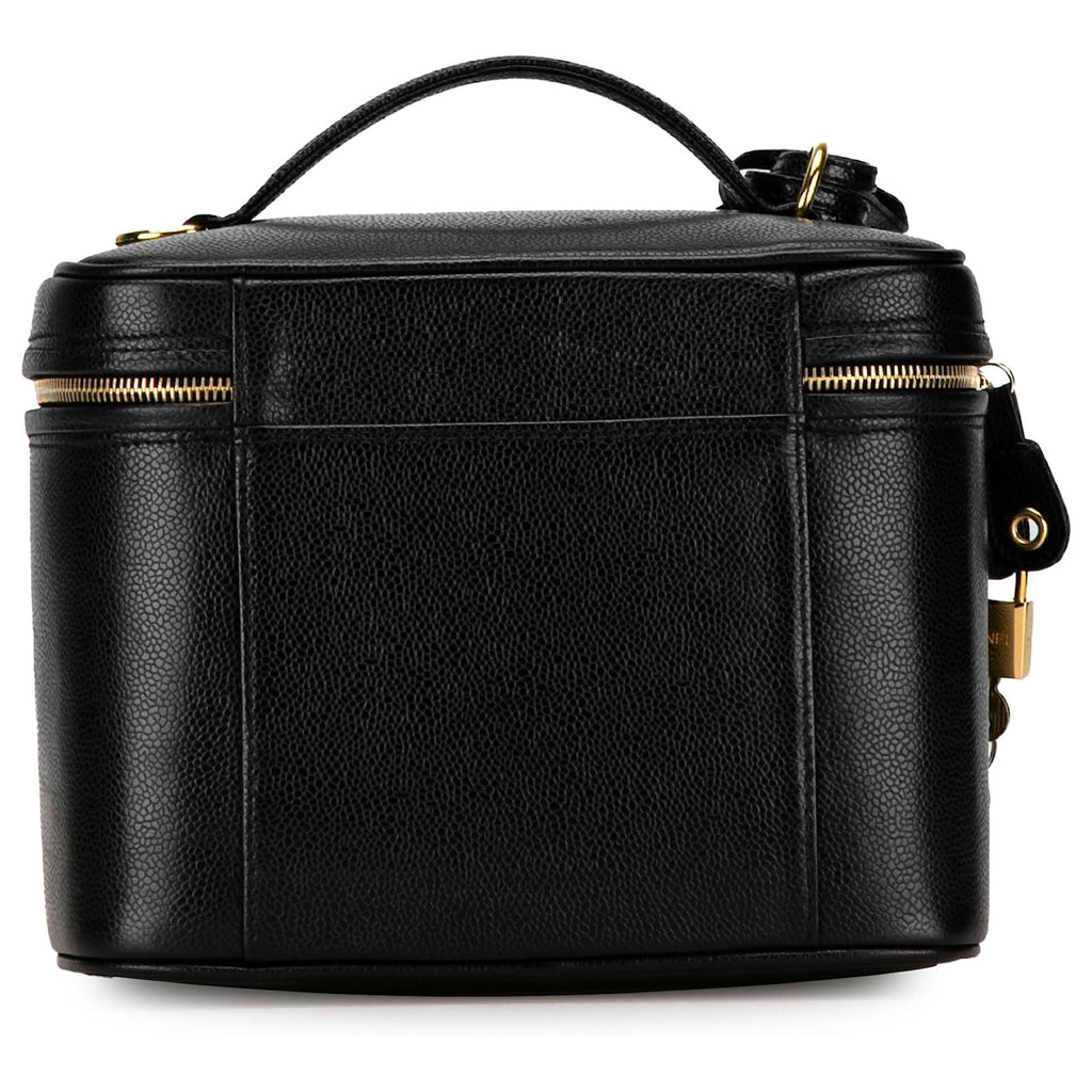 CHANEL CC CAVIAR LEATHER 2WAY VINTAGE VANITY BAG