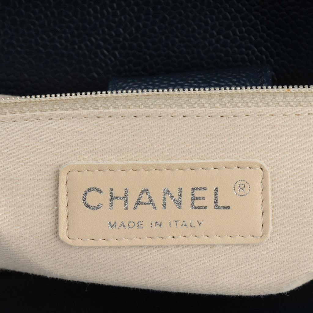 CHANEL CC SOFT CAVIAR LEATHER MEDIUM TOP HANDLE TOTE BAG