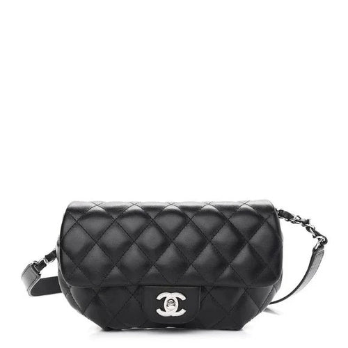 CHANEL CALFSKIN LEATHER QUILTED CC UNIFORM FLAP BELT BAG