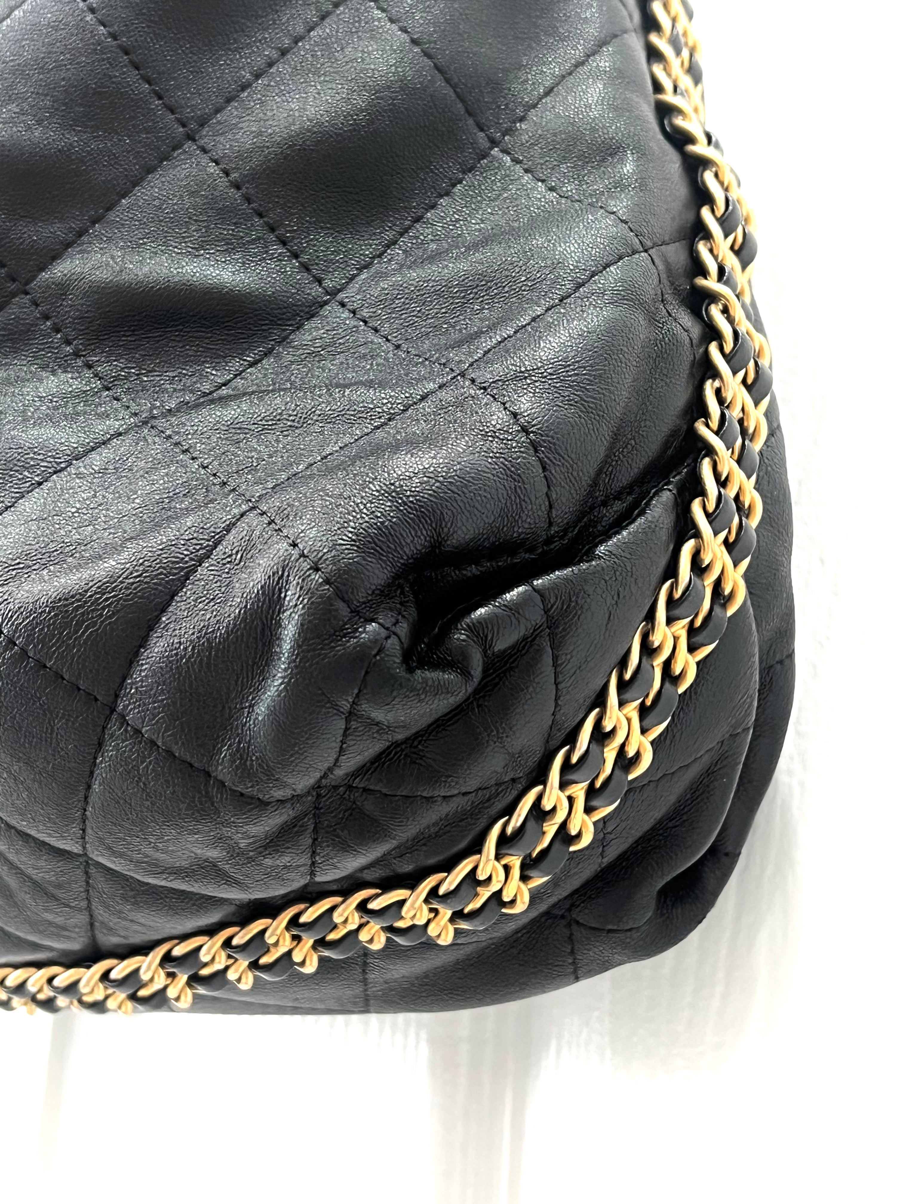 CHANEL QUILTED CALFSKIN DOUBLE CHAIN COCO SHELTER HOBO BAG
