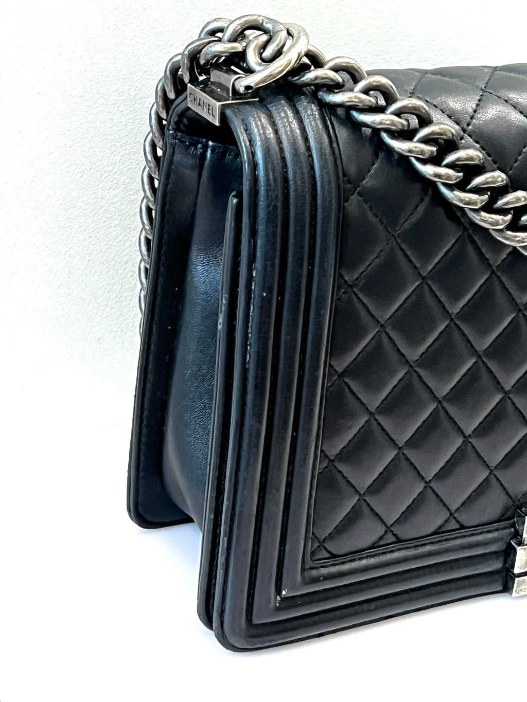 CHANEL QUILTED CALFSKIN LEATHER LARGE BOY BAG