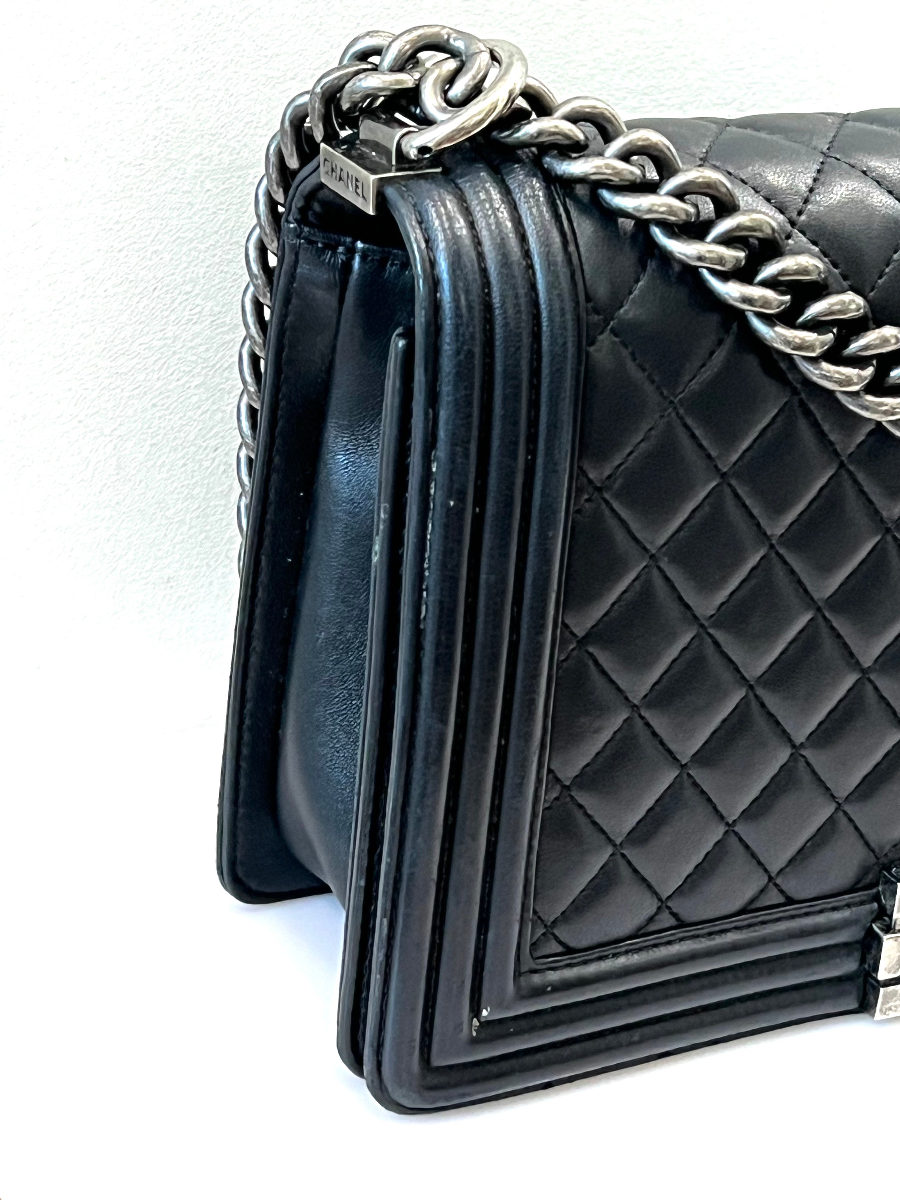 CHANEL QUILTED CALFSKIN LEATHER LARGE BOY BAG