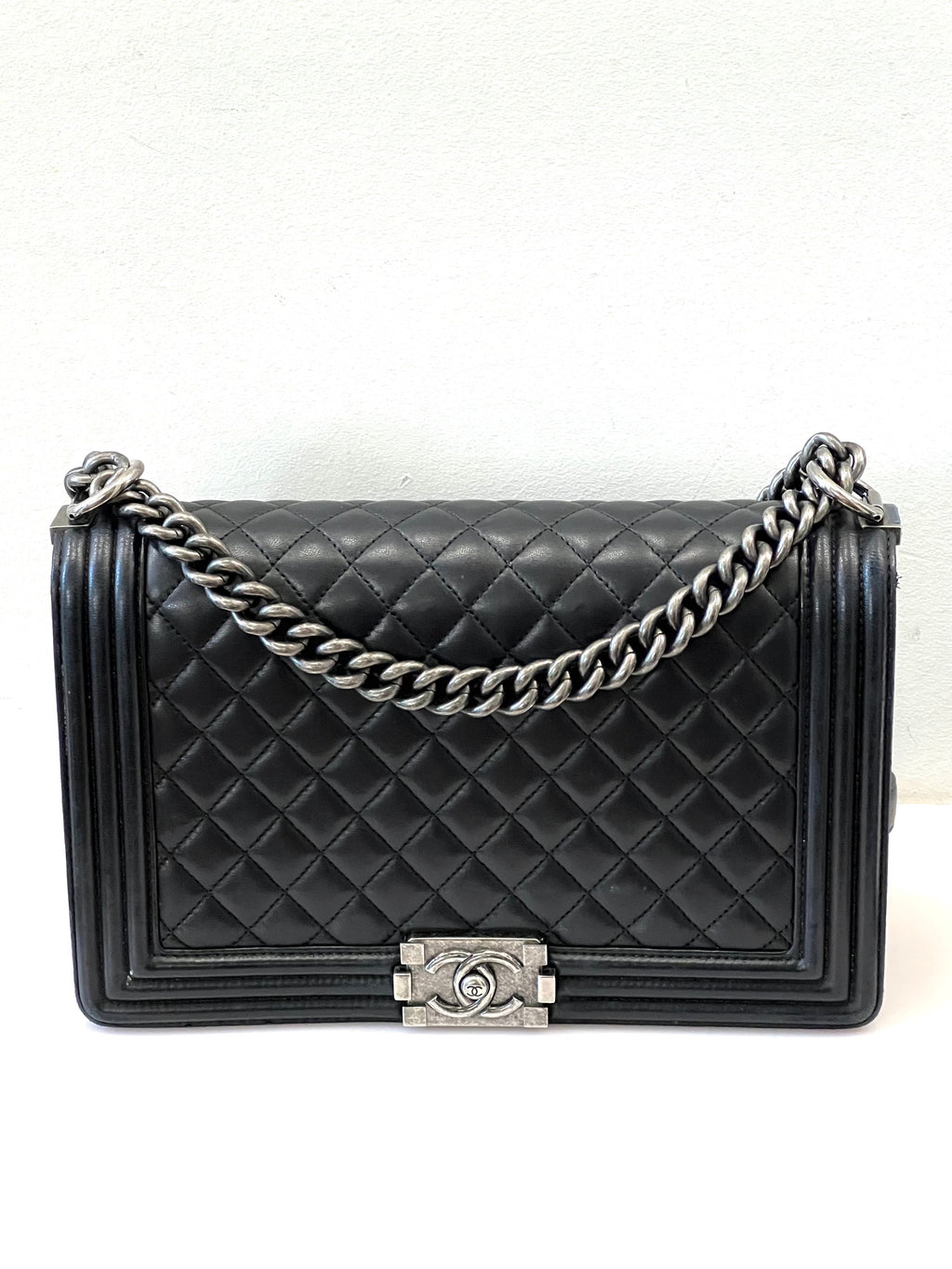 CHANEL QUILTED CALFSKIN LEATHER LARGE BOY BAG