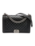 CHANEL QUILTED CALFSKIN LEATHER LARGE BOY BAG