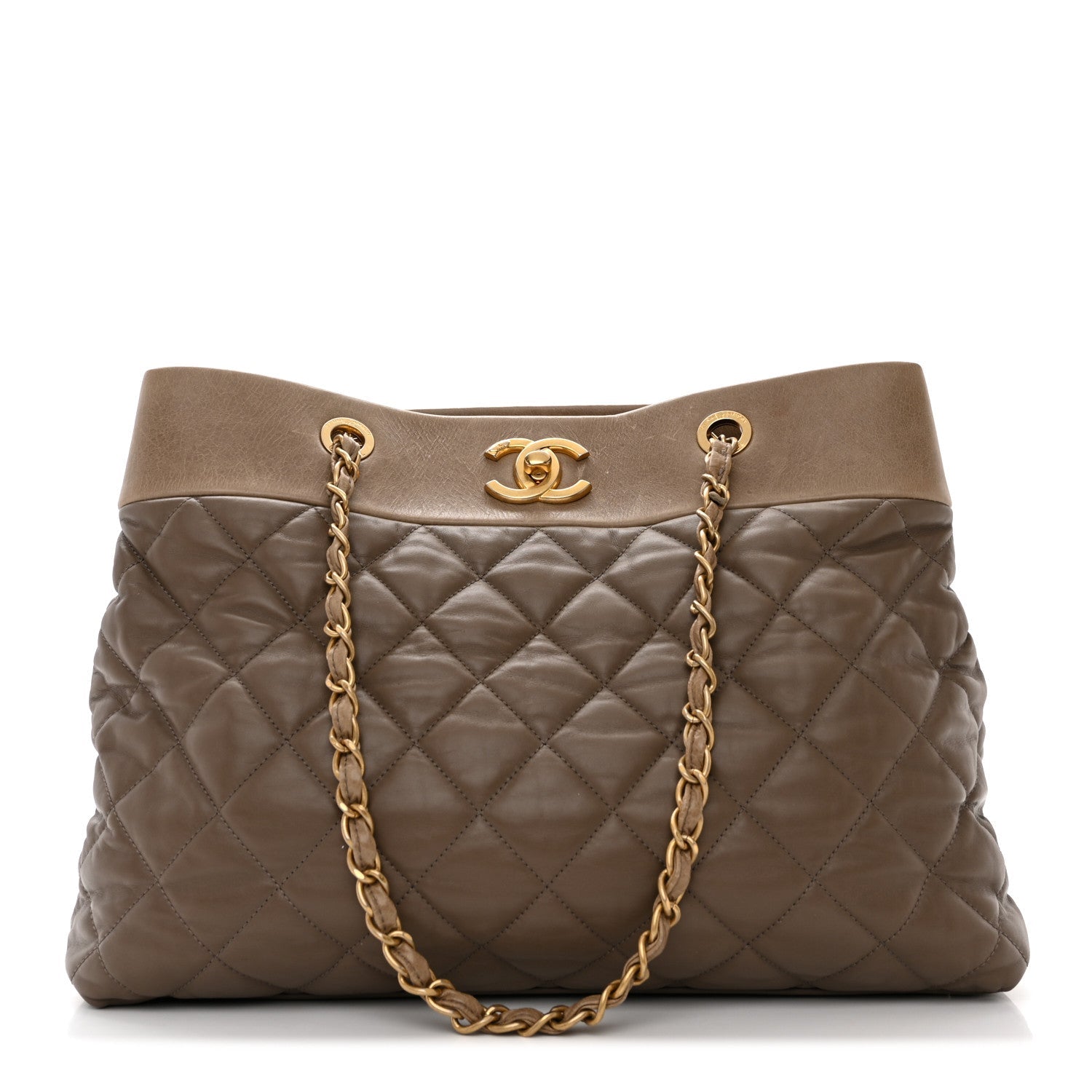 CHANEL QUILTED CALFSKIN LEATHER LARGE SOFT ELEGANCE TOTE BAG-HS