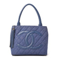 CHANEL QUILTED CANVAS CAVIAR TASSEL TOTE BAG