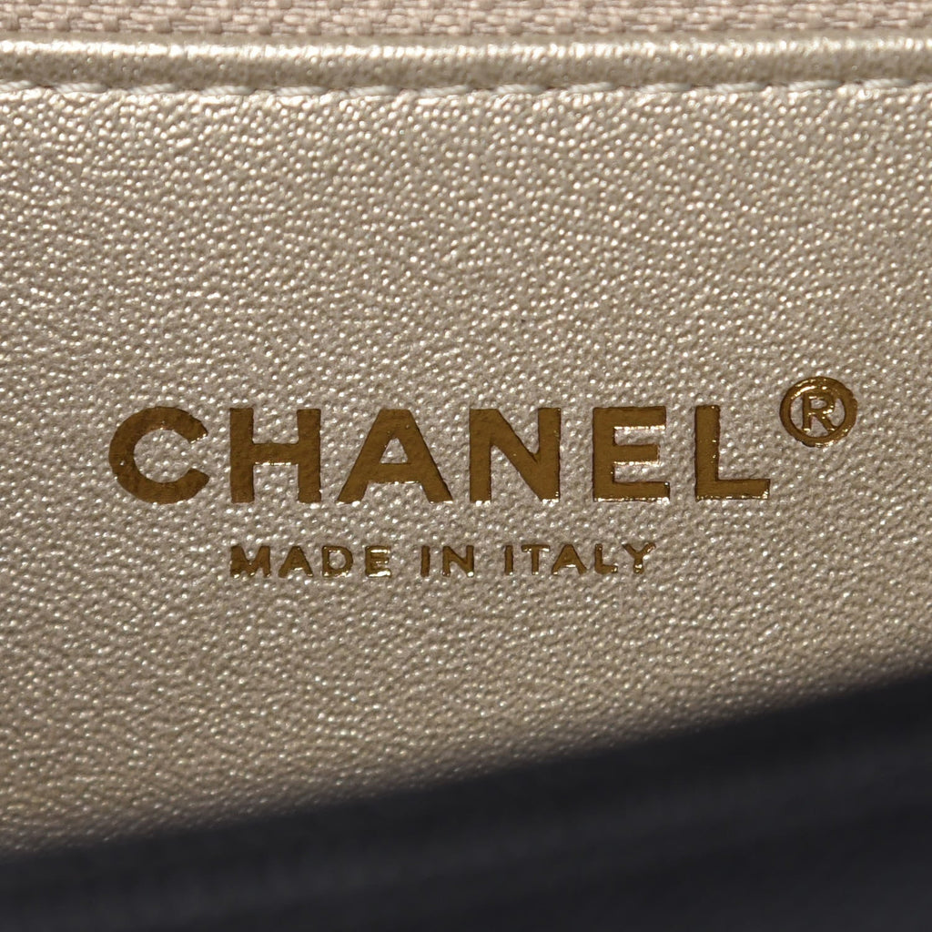 CHANEL MEDIUM CAPTAIN GOLD EMBROIDERED CAVIAR FLAP BAG