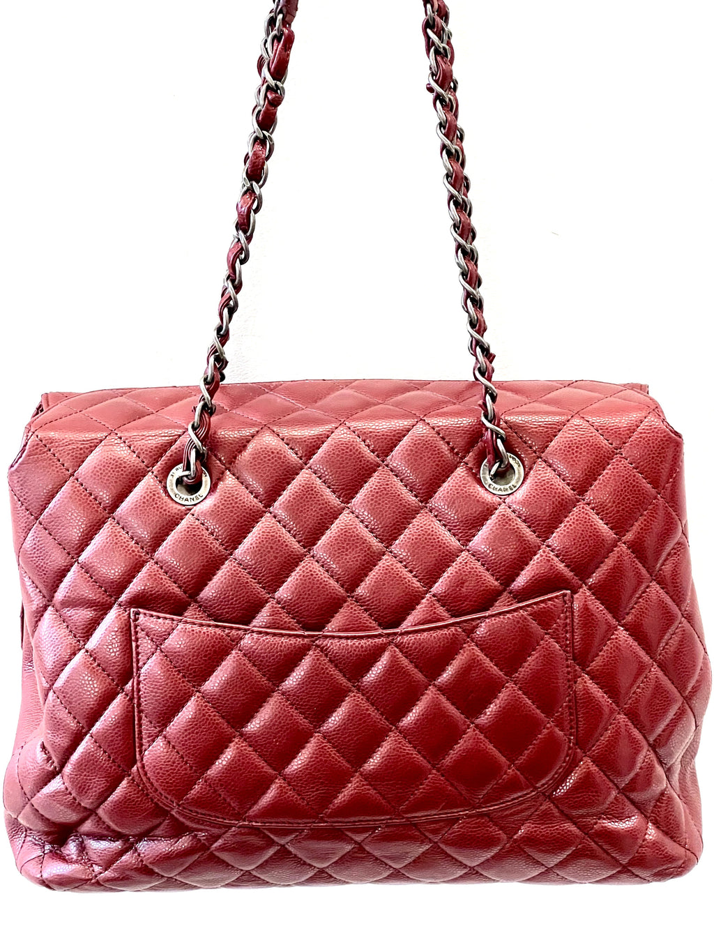 CHANEL CAVIAR QUILTED LEATHER CITY SHOPPER TOTE BAG-HS