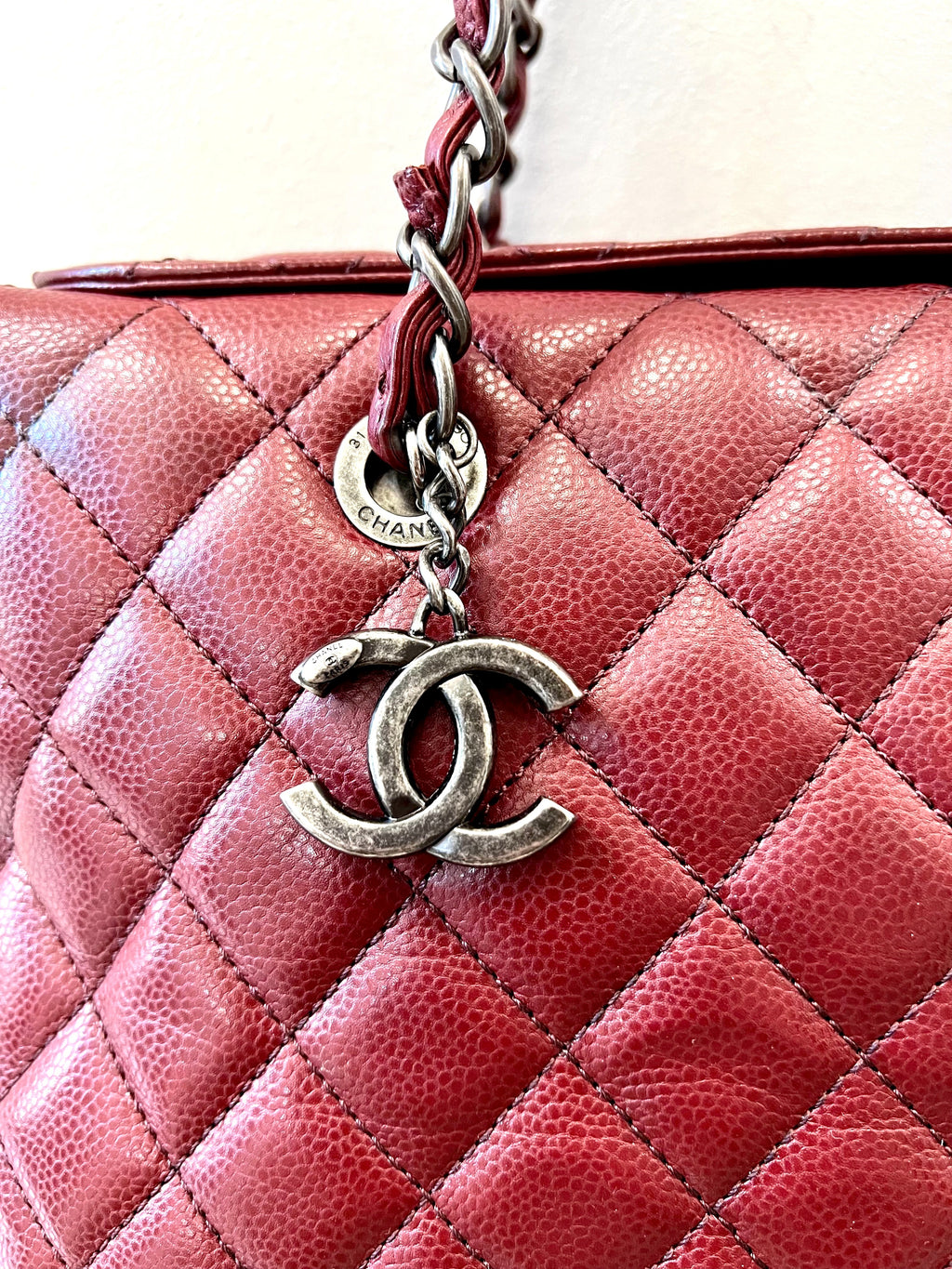 CHANEL CAVIAR QUILTED LEATHER CITY SHOPPER TOTE BAG-HS