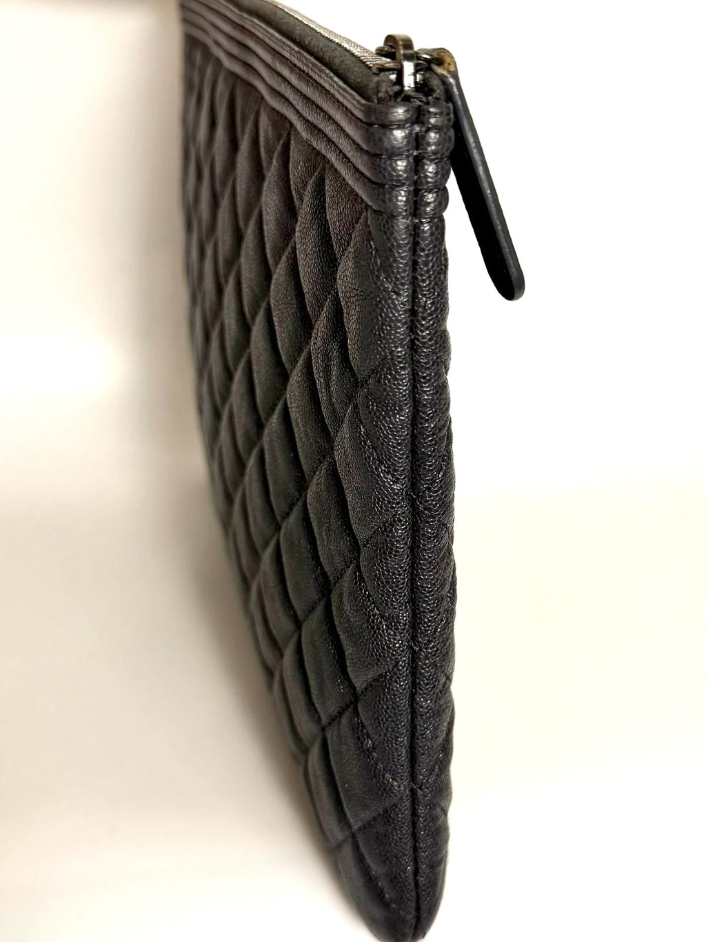 CHANEL CAVIAR QUILTED LEATHER BOY O-CASE CLUTCH BAG