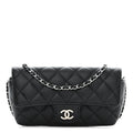 CHANEL CAVIAR QUILTED GLASSES CELL PHONE CASE WITH CHAIN
