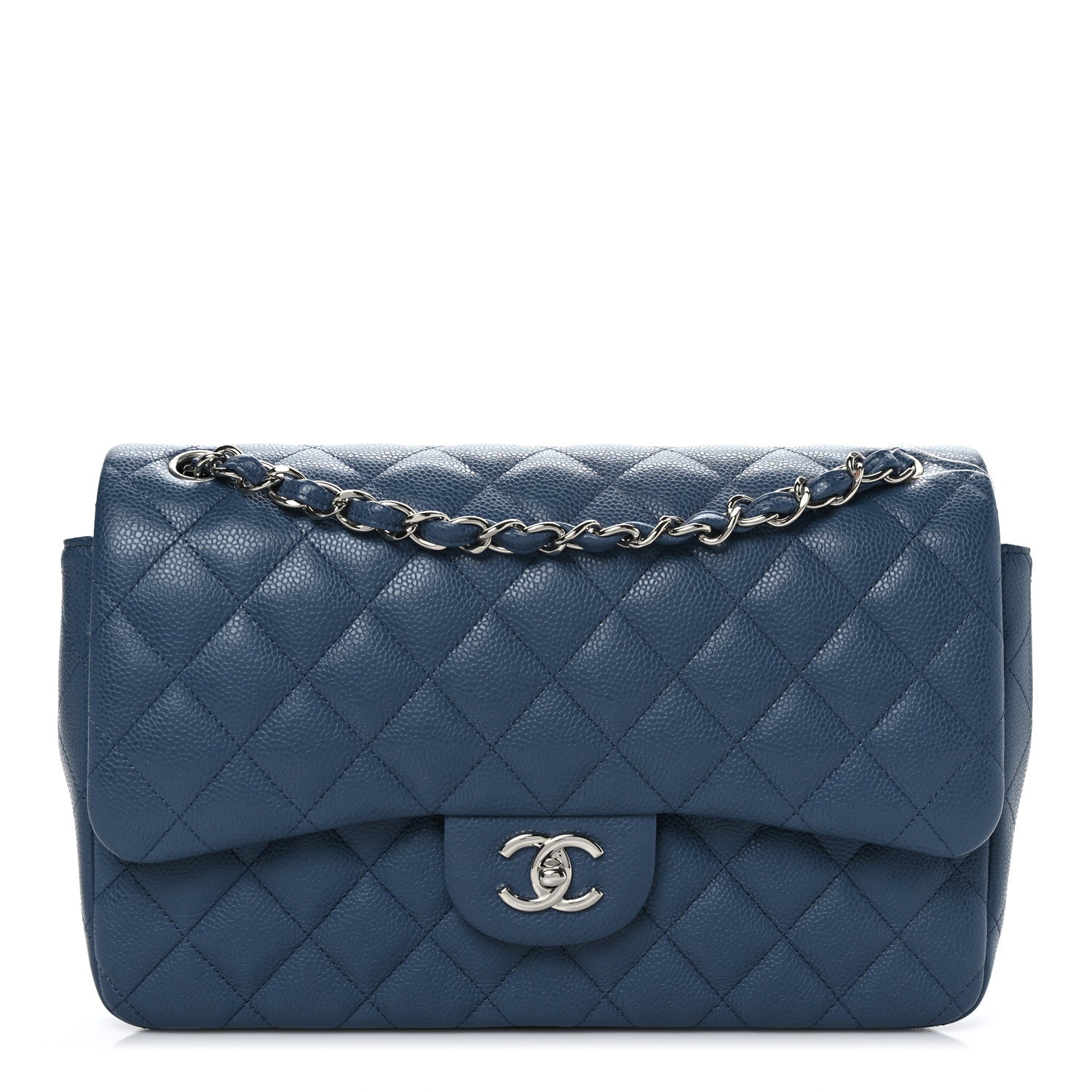 CHANEL CAVIAR QUILTED JUMBO DOUBLE FLAP BAG-HS