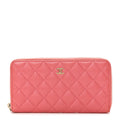 CHANEL CAVIAR QUILTED ZIP AROUND WALLET