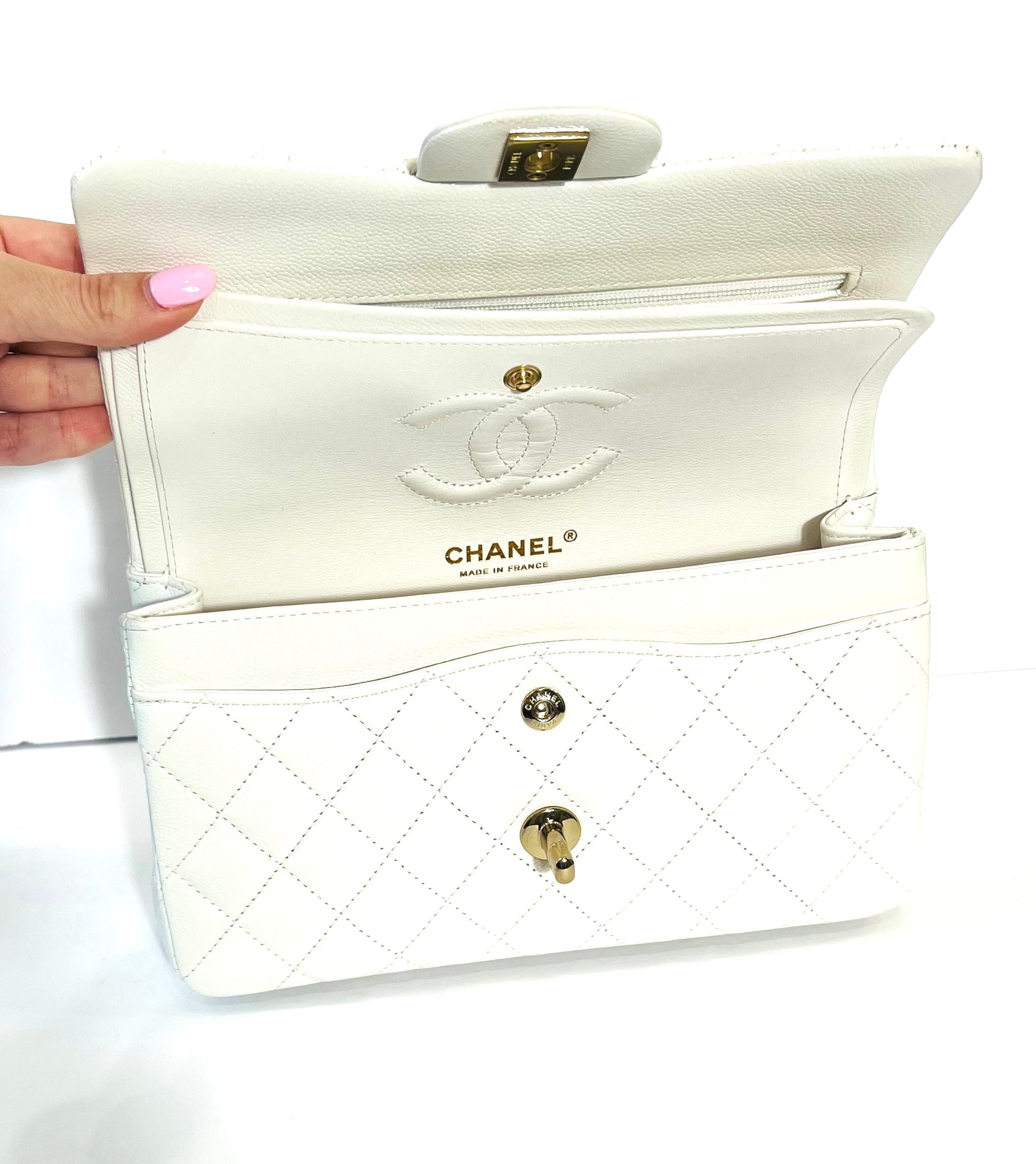 CHANEL CAVIAR QUILTED SMALL CLASSIC DOUBLE FLAP BAG
