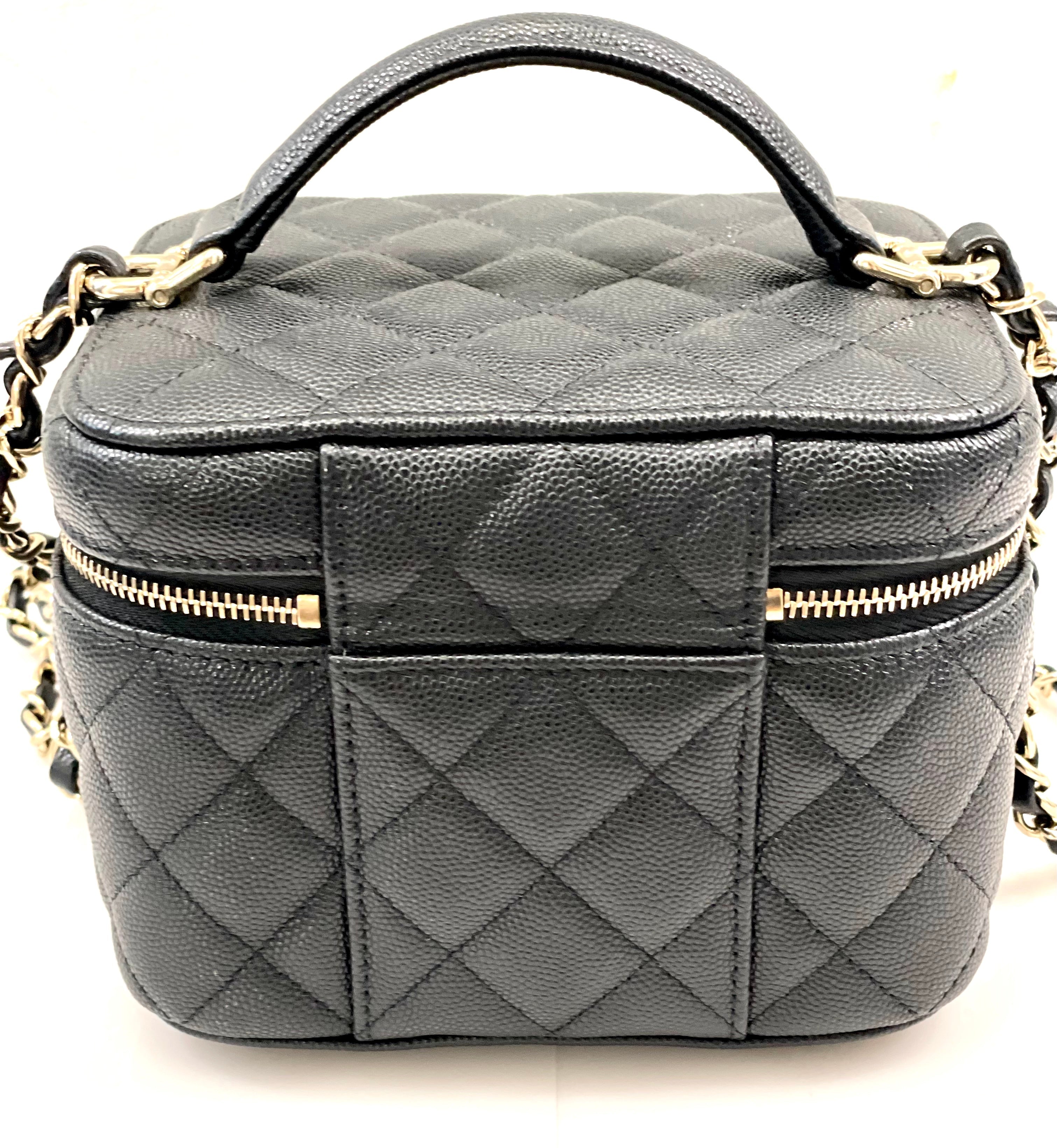 CHANEL CC CAVIAR QUILTED MINI VANITY SHOULDER BAG