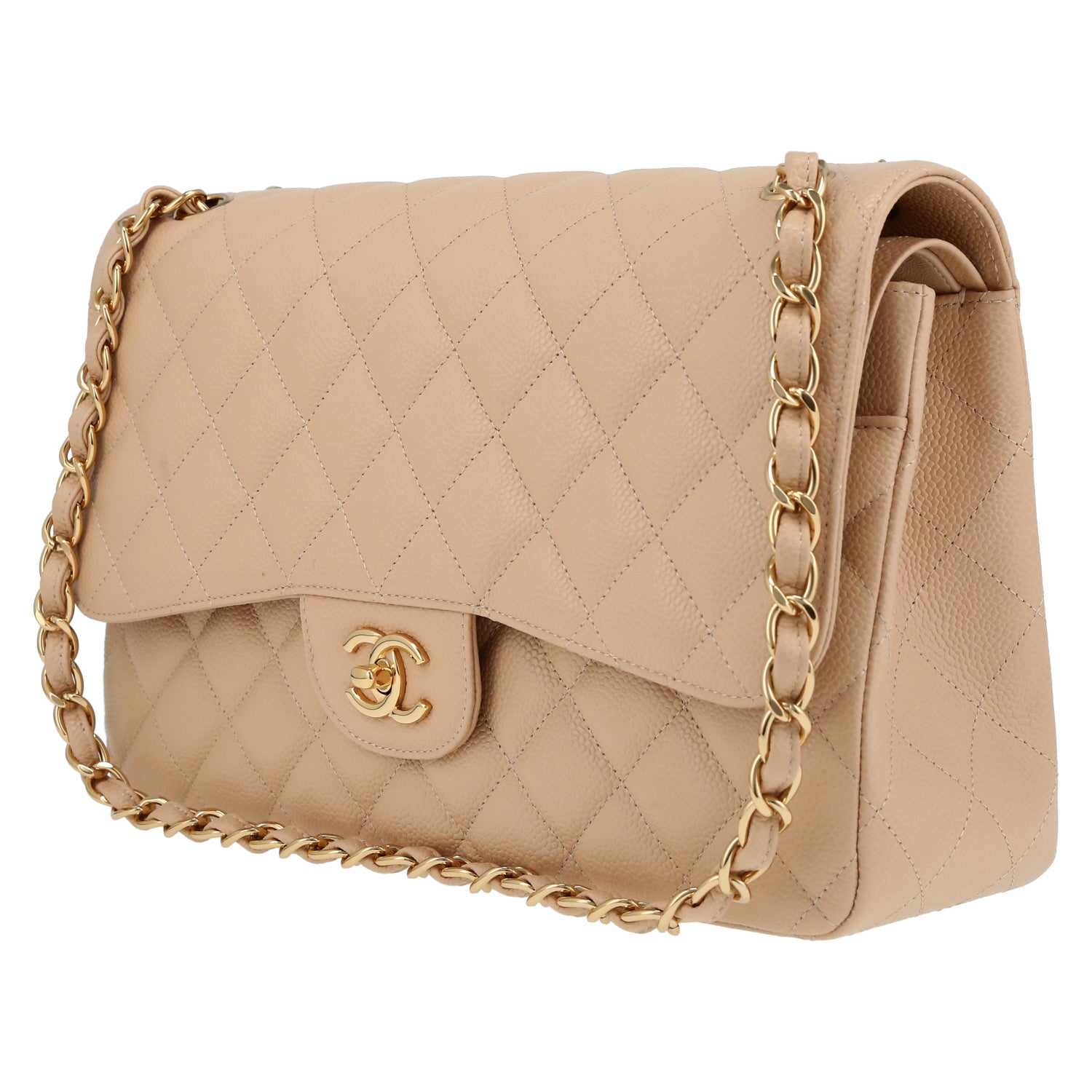 CHANEL CAVIAR QUILTED JUMBO CLASSIC DOUBLE FLAP BAG