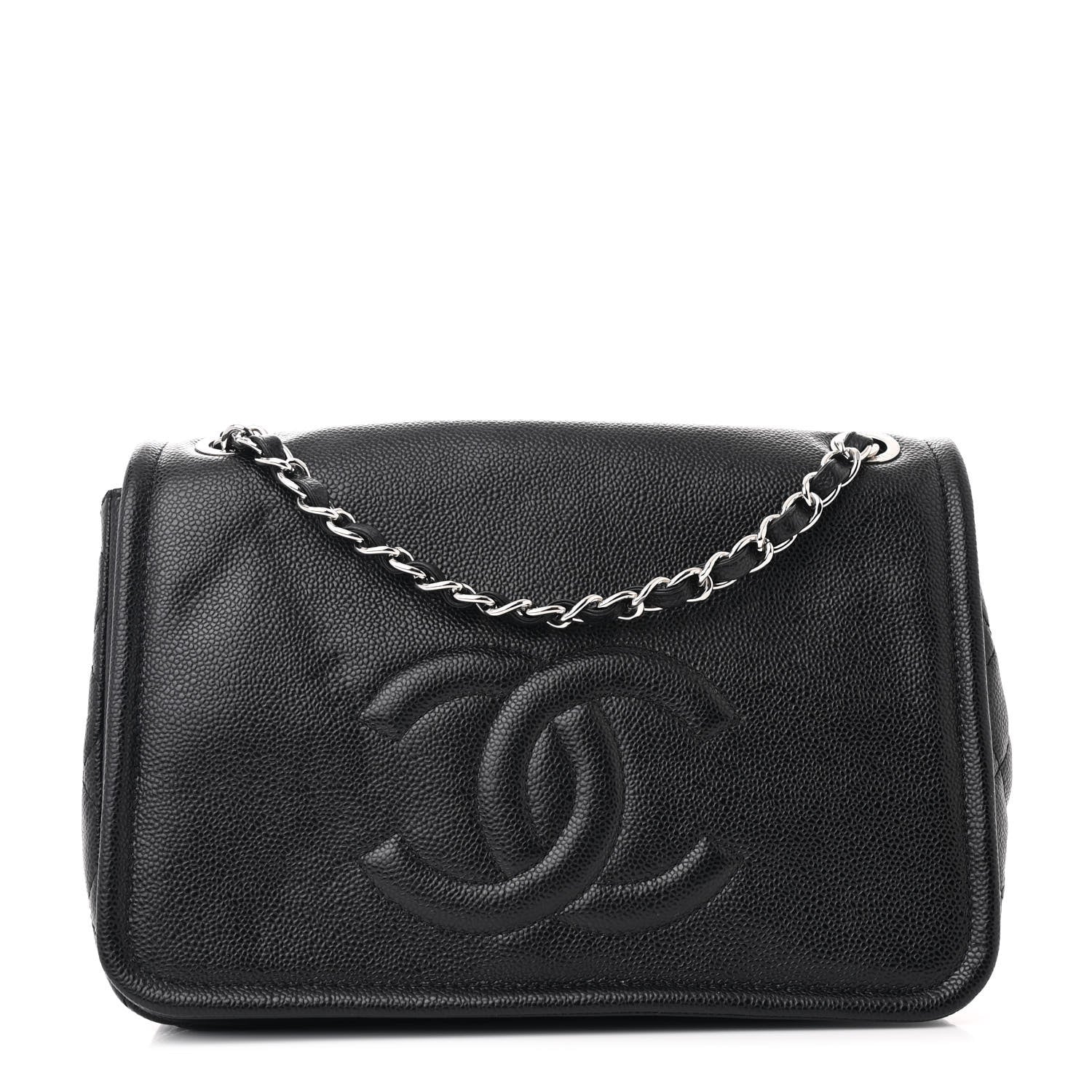 CHANEL CAVIAR LEATHER LARGE TIMELESS CC FLAP BAG