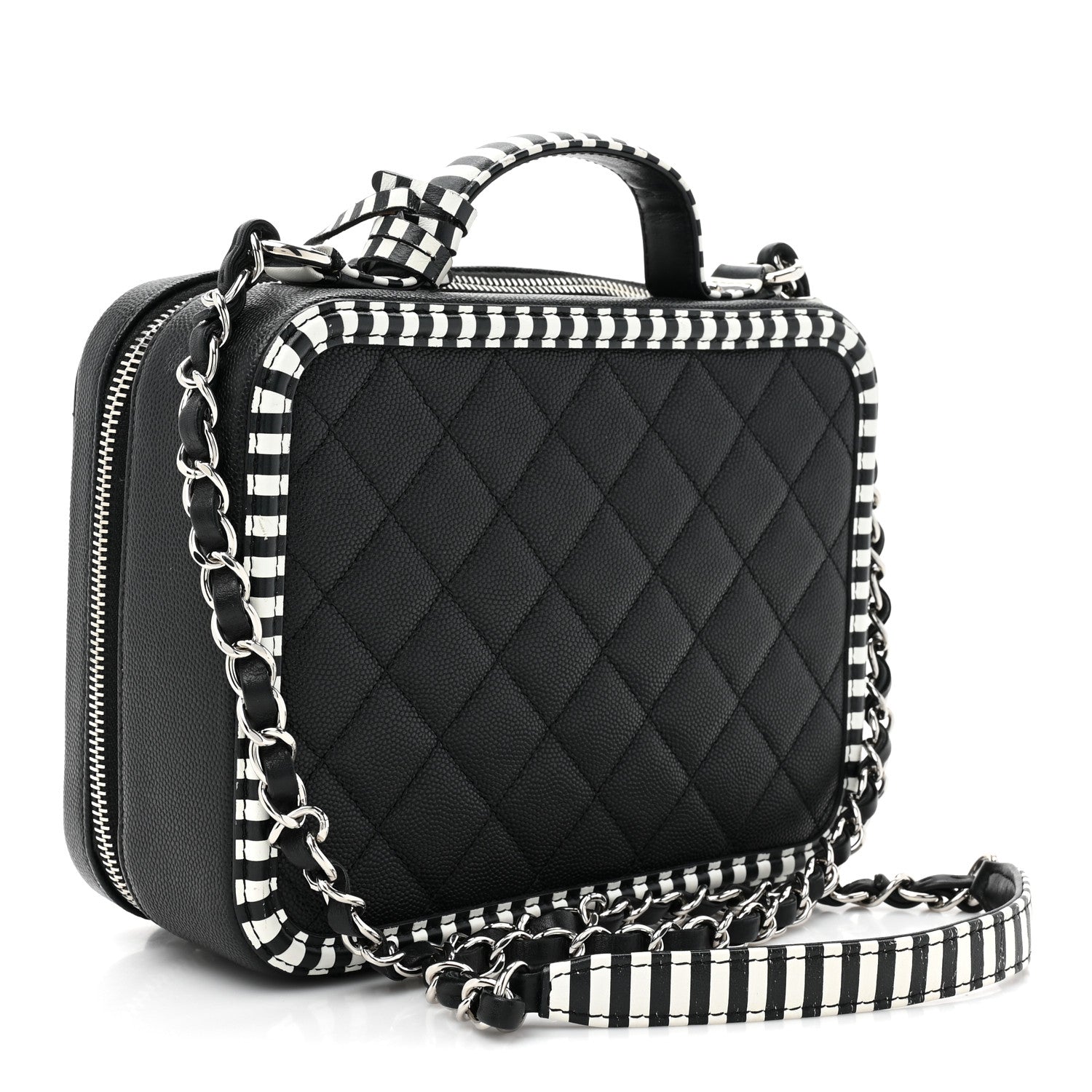 CHANEL CAVIAR QUILTED MEDIUM CC FILIGREE VANITY CASE