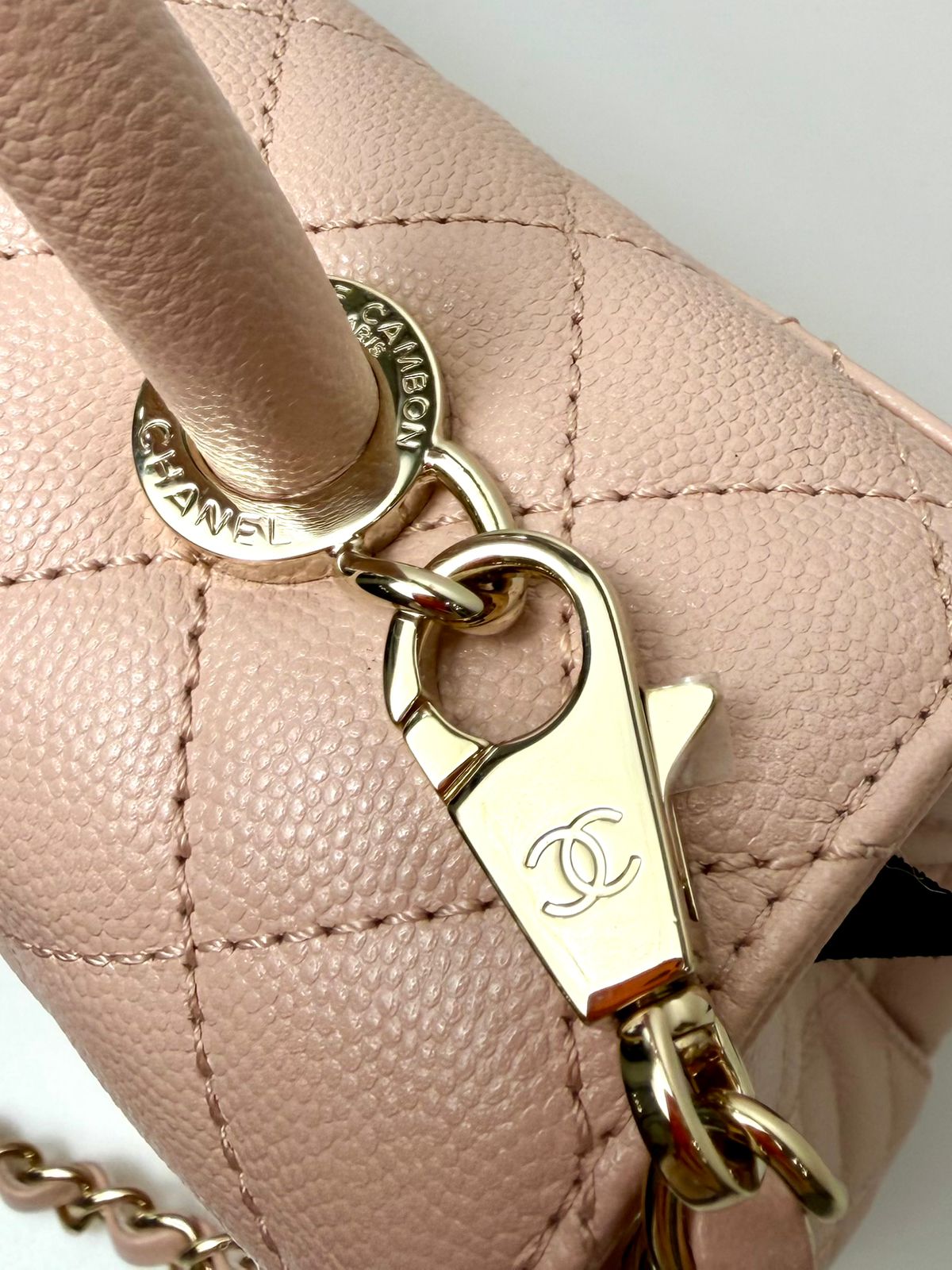 CHANEL COCO TOP HANDLE CAVIAR QUILTED MEDIUM FLAP BAG